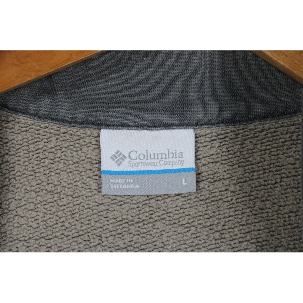Columbia Mens Gray Quarter Zip Pullover Sweater Heavy Knit Size L RN 69724